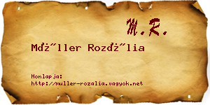 Müller Rozália névjegykártya